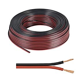 Zvočniški kabel 2 x 0,35 mm2, v črno rdeči barvi, prodaja na meter, brez konektorjev