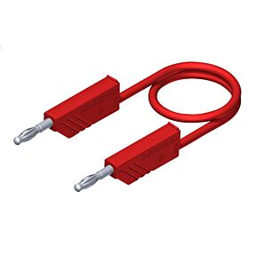 Merilni kabel do 16A,  60V /DC, v rdeči  barvi, opremljen na vsaki strani z banano 4 mm, dolžine 1,5 m