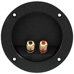 Priključek za zvočnike, okrogel, v črni barvi in kovinskimi kontakti