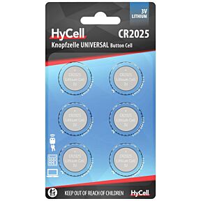Gumbna baterija CR2025 3V 140mAh litijeva (6 kos) HyCell