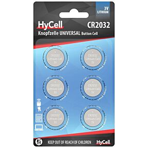 Gumbna baterija CR2032 3V 200mAh litijeva (6 kosov) HyCell