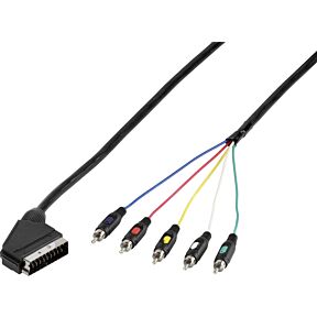 AV kabel SCART vtič/5x cinch vtič 2,5m SpeaKa