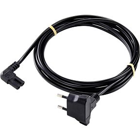 Napajalni kabel 230V 2,5A C7 vtičnica kotna 3m črn Basetech