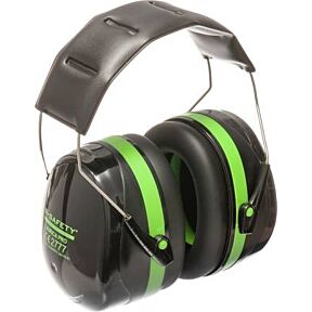 Glušniki za varovanje sluha, primerne za otroke, v živo zeleno barvi in črni kombinaciji