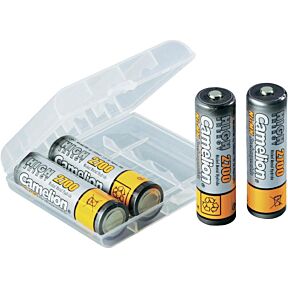 Polnilne baterije AA velikosti 1.2V v plastični škatlici