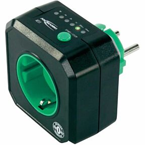 Digitalni časovnik v črno zeleni barvi opremljen z vtičem za napajanje in vtičnico za napravo, ki jo želite krmiliti