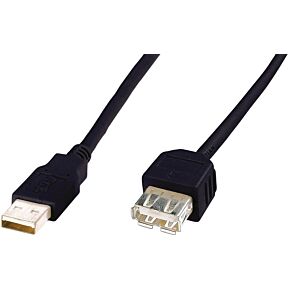 USB 2.0 podaljšek [1x moški konektor USB 2.0 tipa A - 1x ženski konektor USB 2.0 tipa a] 5.00 m črna