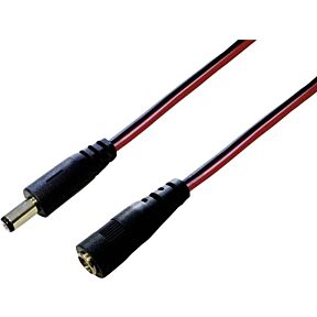 Nitkonapetostni podaljševalni kabel, dvožilni opremljen z moškim in ženskim DC konektorjem5,5/2,1 mm