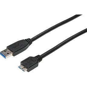 Digitus USB kabel USB 3.2 gen. 1 (USB 3.0) USB-A vtič, USB-mikro-B 3.0 vtič, dolžina 1 meter v črni barvi